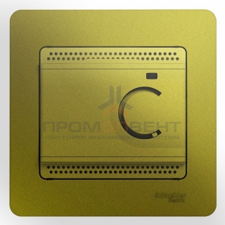 Термостат электронный теплого пола с датч +5-+50°C 10A в сборе SE Glossa, фисташковый