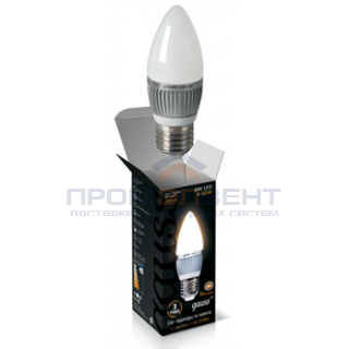 Лампа Gauss LED Candle 6W E27 2700K 1/10/100