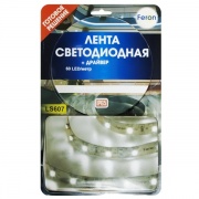 Светодиодная лента с драйвером 60W LS607 30SMD(5050) 7.2W/m 12V IP65 5000х10х3.8mm теплый белый