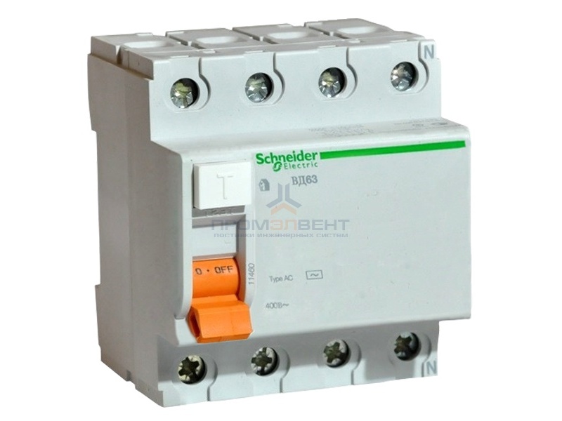 УЗО ВД63 4П 63A 100mA АС Schneider Electric