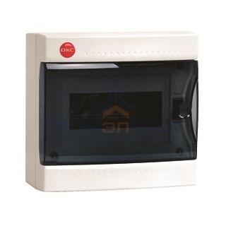 Щиток настен. с дверцей   8мод., IP41, белый, с усил. клеммн.блоком в компл. 1х87308