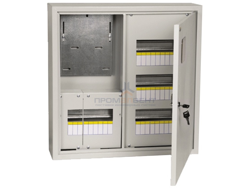 Щит металлический ЩУРн-3/36зо-1 36 УХЛ3 IP31 на 3-х фазный счетчик и 36 модулей навесной ИЭК